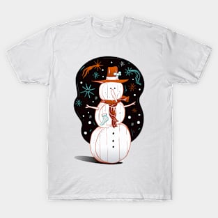 Snowman on Christmas night T-Shirt